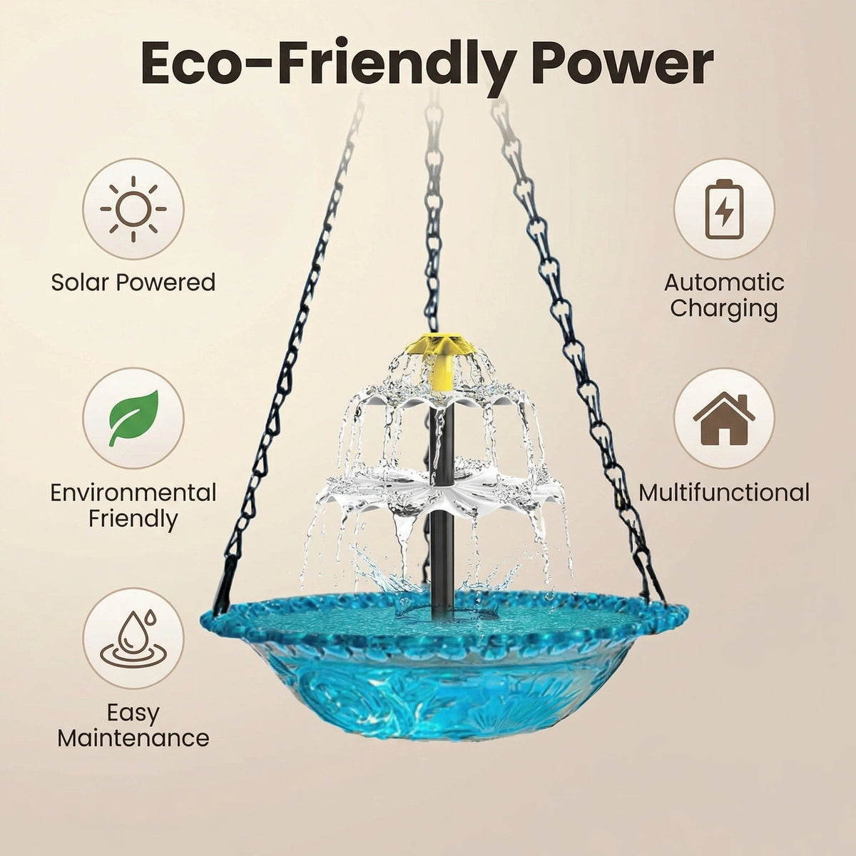 AquaLuxe™ Fountain — Sun-Powered Serenity That Brings Your Garden to Life