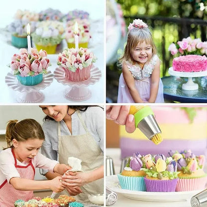 Blosséa™ Tulip Decorating Set — Transform Your Cakes into Stunning, Jaw-Dropping Masterpieces Effortlessly