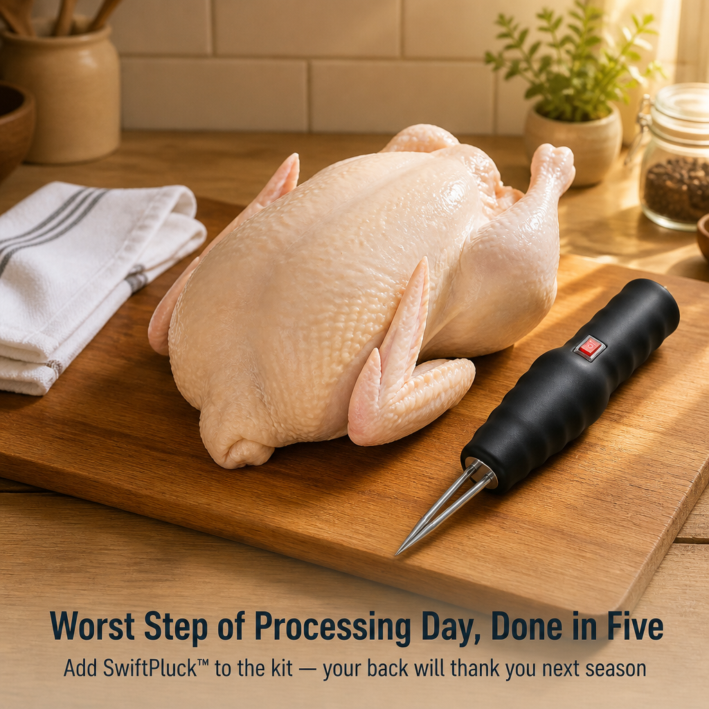 SwiftPluck™ — Remove Stubborn Pin Feathers Easily Without Tweezers or Torch