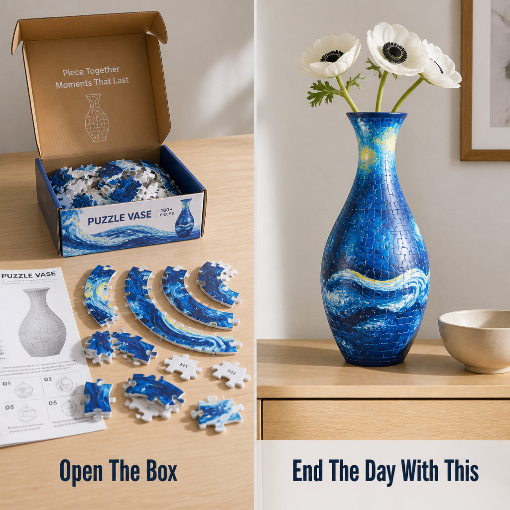 BloomCraze™ — Click 160 Pieces Together Into a Porcelain-Style Vase That Fits Real Flowers