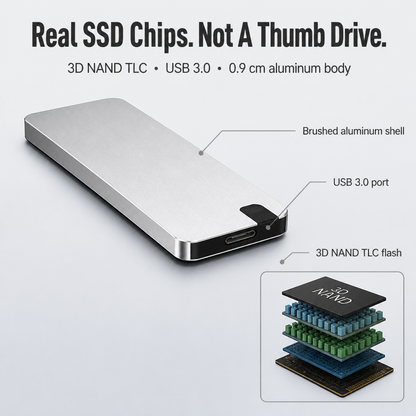 FlashVault™ — Banish "Storage Almost Full" Alerts Forever | Plug-and-Play 500GB