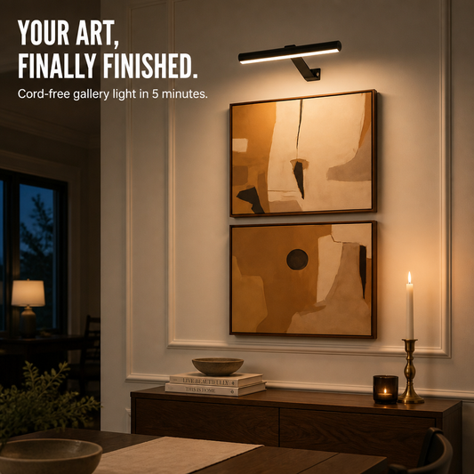 LumaRidge™ — Illuminate Every Wall with Cozy Gallery Light, No Electrician Required