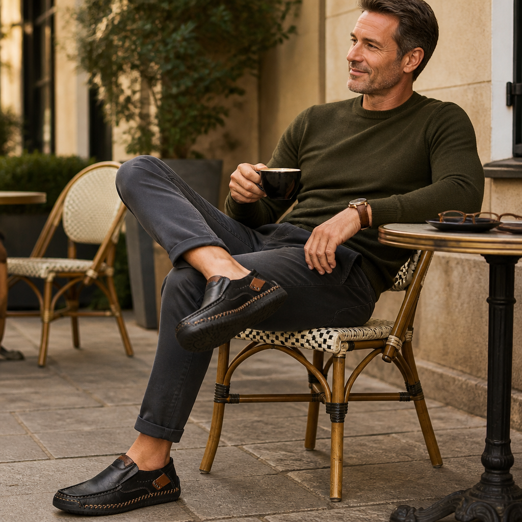 Bravaro™ – Handcrafted Slip-On Leather Loafers with Padded Sole