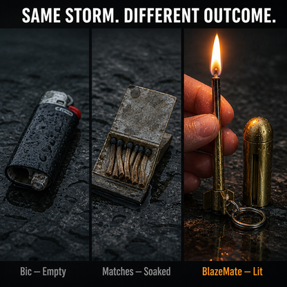 BlazeMate™ — Ignite a Steady Flame in Rain, Wind, and Bitter Cold