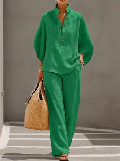 Aerelle Mist™ Cotton & Linen Set — Glide Through Summer with Breeze-Light Comfort and Unstoppable Confidence