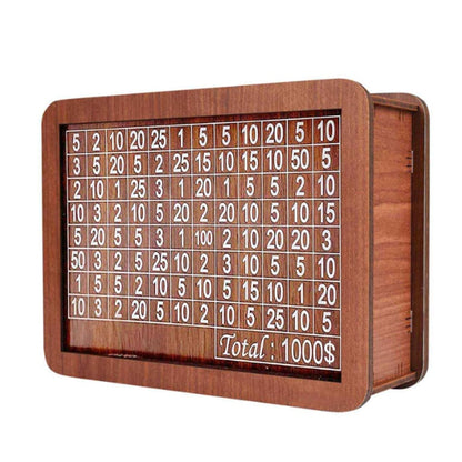 Perlo — Wooden Savings Box with Secure Lid and Progress Tracker