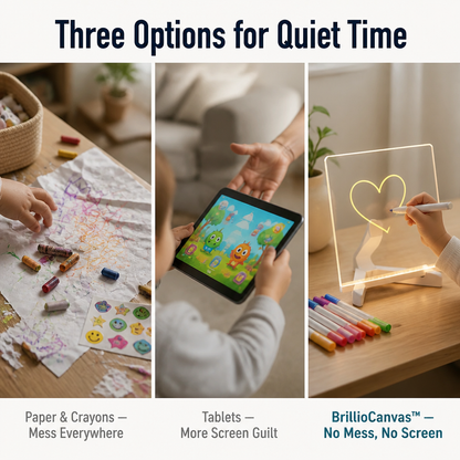 BrillioCanvas™ — Swap Paper Clutter for Endless Glow and Screen-Free Fun