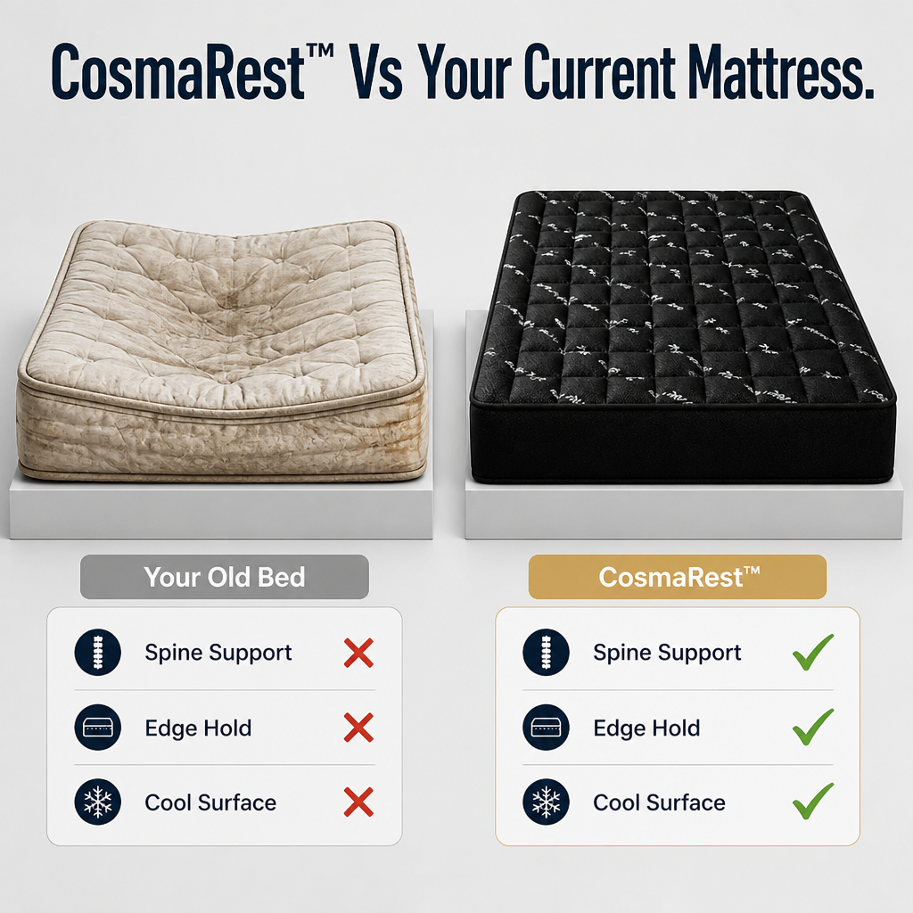 CosmaRest™ — Stop Morning Back Pain and Stay Cool All Night Long