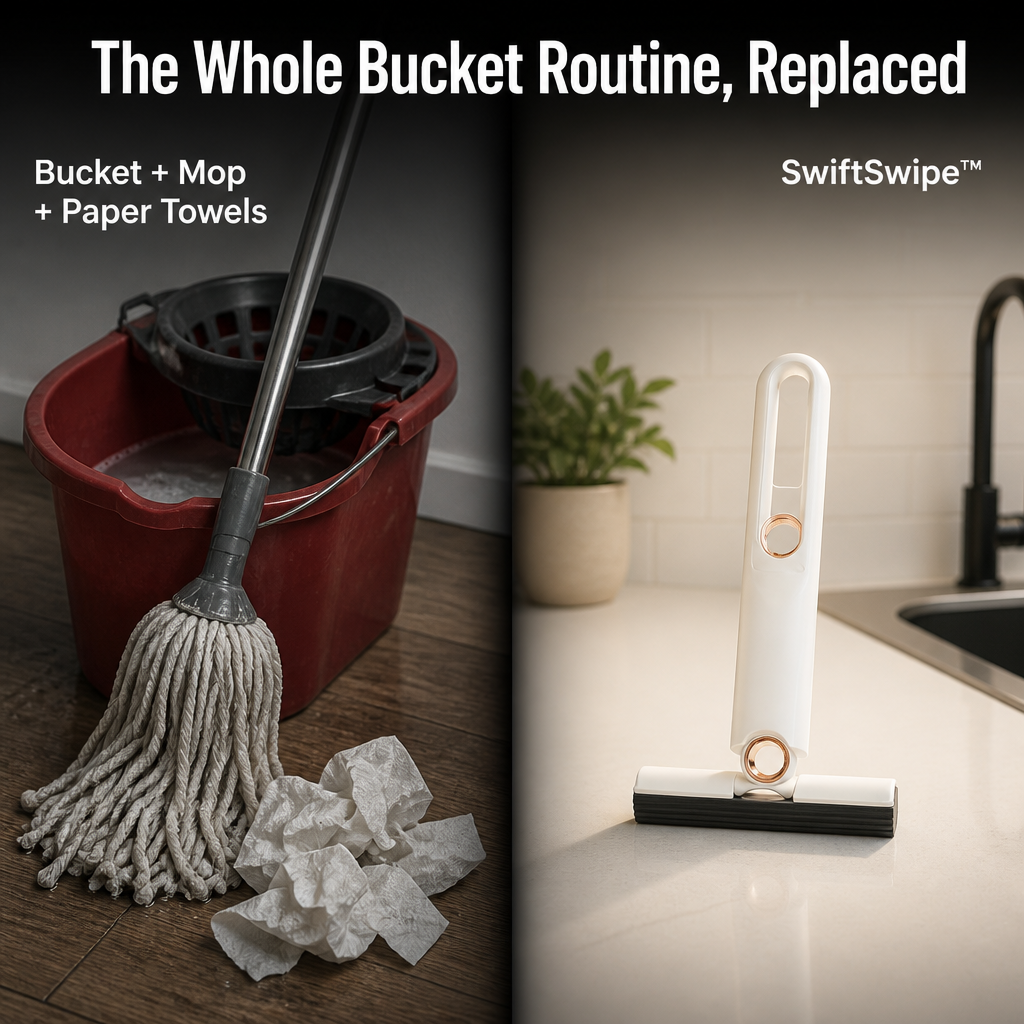 SwiftSwipe™ — Clean Spills and Twist Dry Using Just One Hand