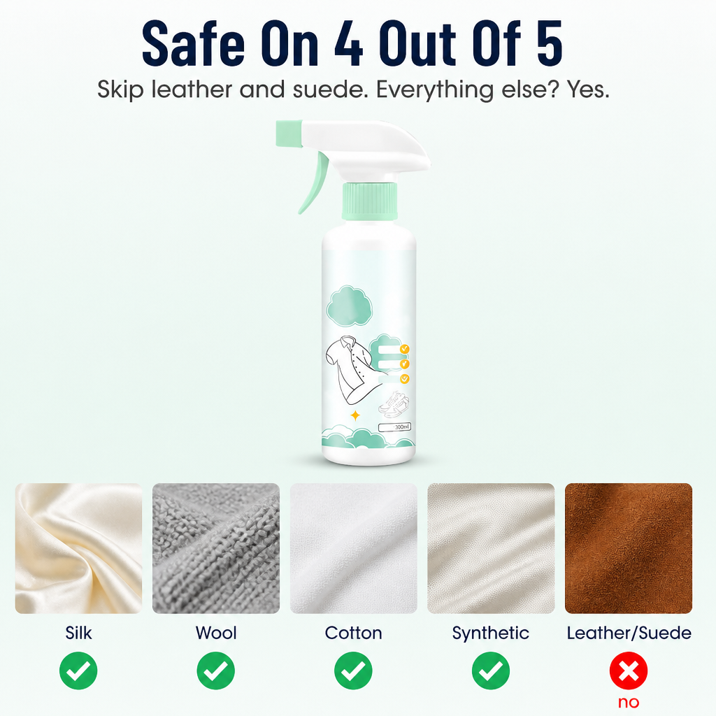 ReviveMist™ — Remove Set-In Stains from Silk, Cotton, and Wool Instantly