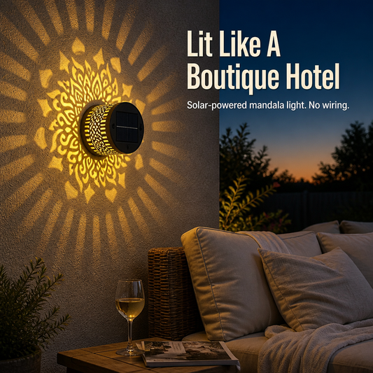 LumiMyst™ — Project Hand-Cut Mandala Lights onto Your Patio Walls Every Night