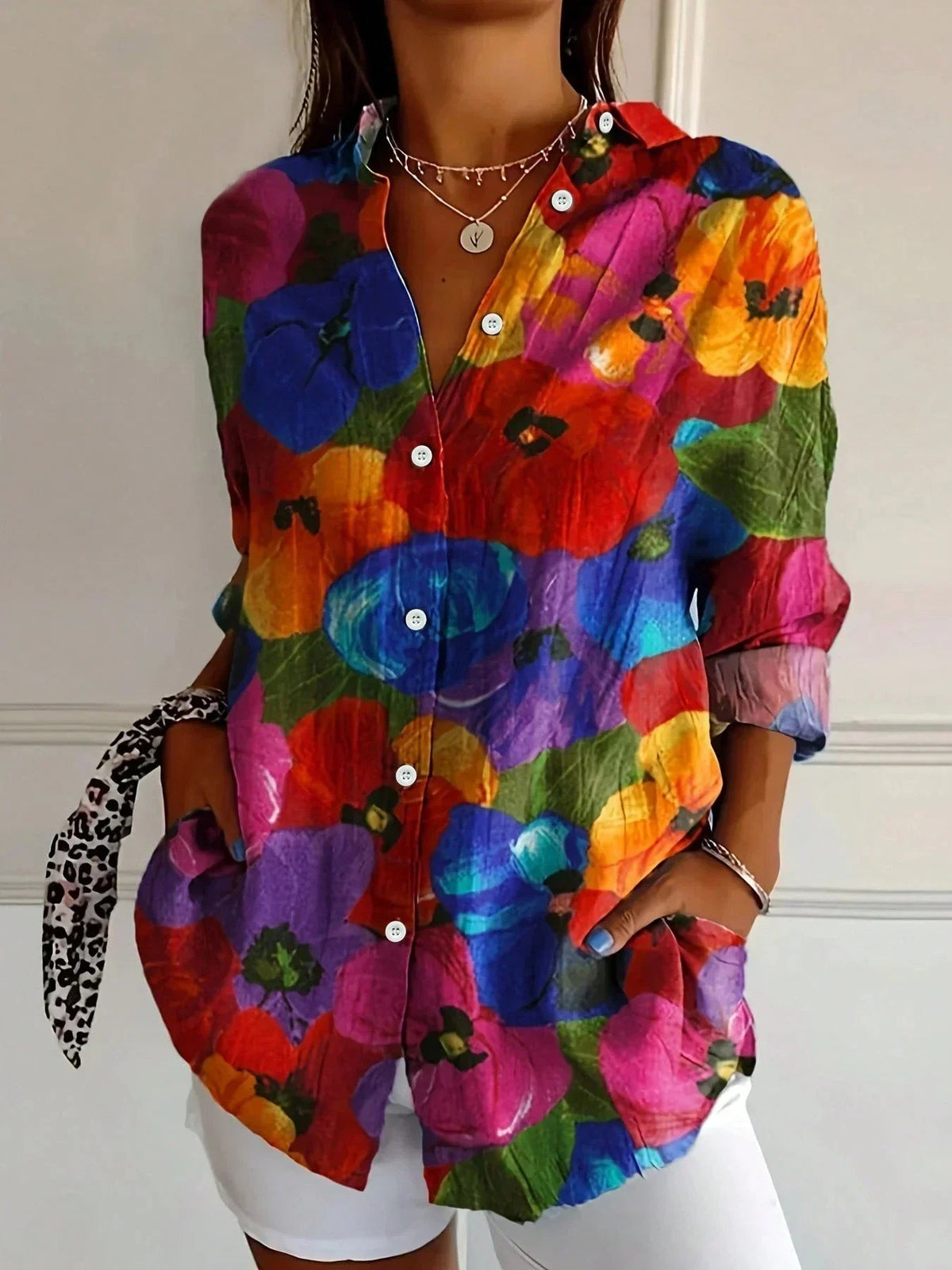 LumaSilk™ Blouse — Unleash Bold Vibrance and Perfect Fit That Moves with You