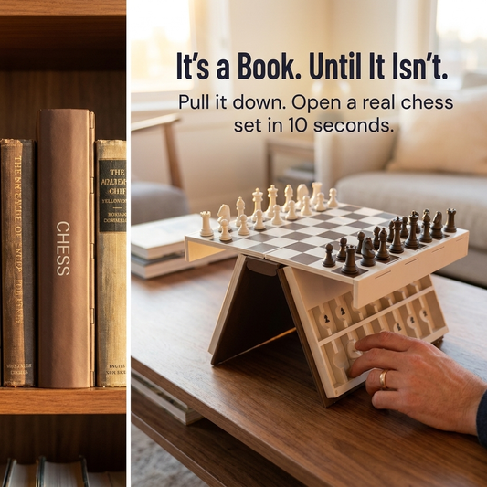 ScripturaChess™ — Conceal a Genuine Chess Set Within a Hardcover Book
