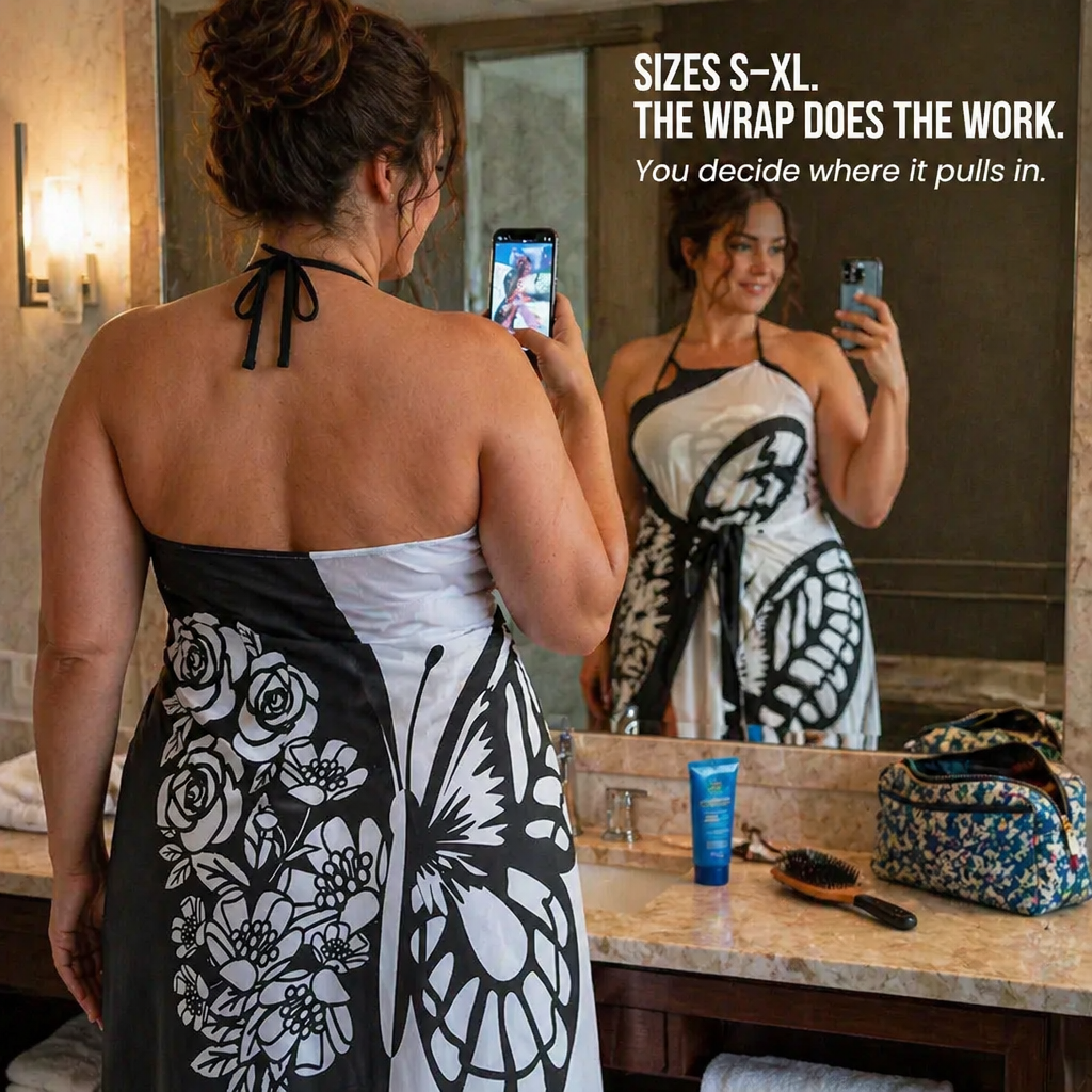 Butterfly Breeze™ — Wrap, Knot & Own the Beach with Bold Butterfly Print