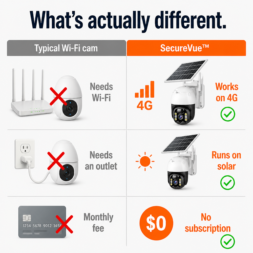 SecureVue™ — Protect Your Property Wireless, Without Wi-Fi or Power Sources