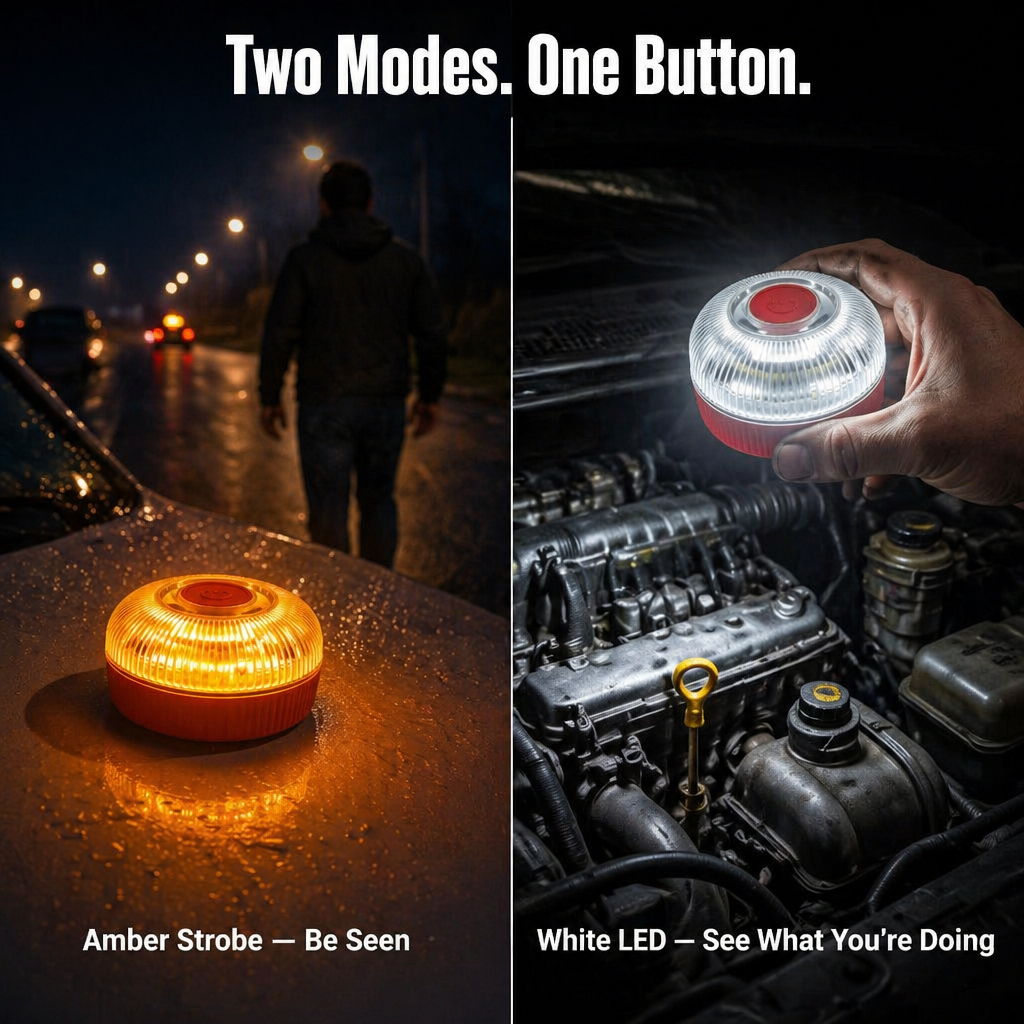 LuciPulse™ — Attach to Your Roof & Illuminate the Roadside Instantly