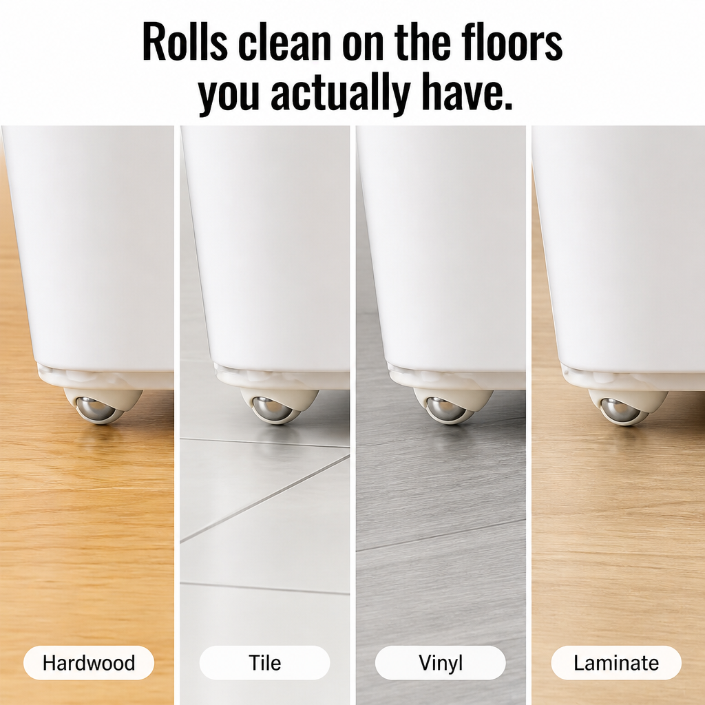GlideSphere™ — Move Trash Cans, Litter Boxes & Storage Bins With a Single Push