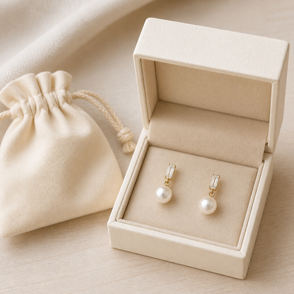 LumaFleur™ – Sophisticated Pearl Drop Earrings with Crystal Detail