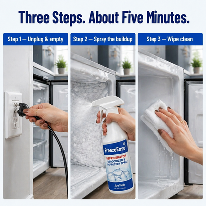 FreezeEase™ — Dissolve Heavy Freezer Ice Quickly Without Scraping or Scratching