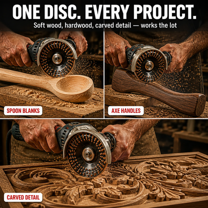 Glidara™ — Shape, Sculpt & Smooth Hardwood Fast Using Any 125mm Angle Grinder