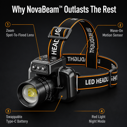 NovaBeam™ — Command the Night with Relentless, Hands-Free Illumination