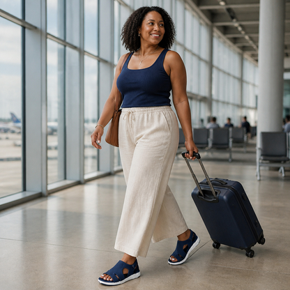 AeroLuxe™ – Padded Mesh Slingback Sandals Featuring Velcro Strap