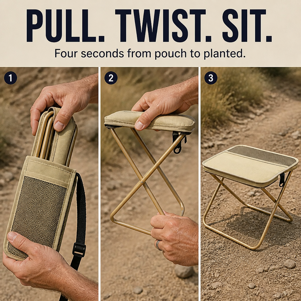 TerraSeat™ — Pack a 330 lb Seat That Collapses Into Your Daypack
