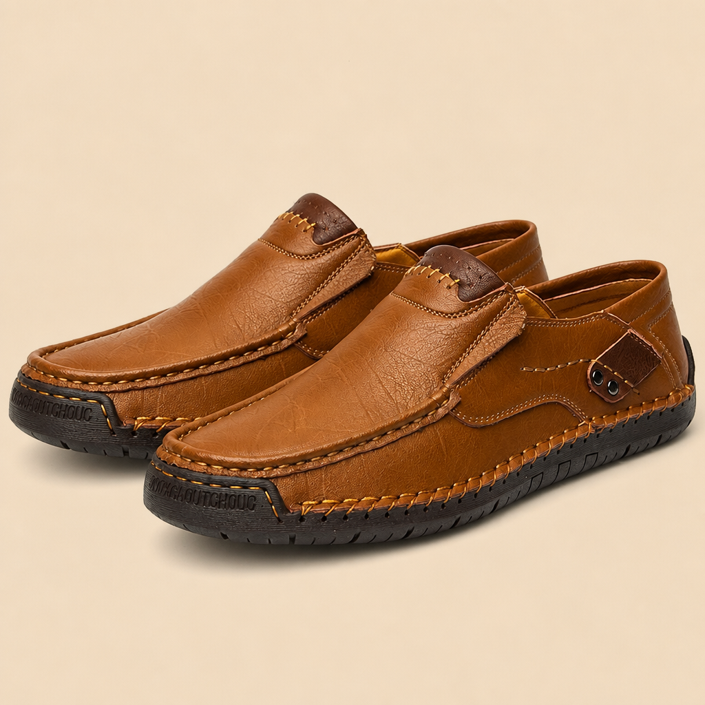 Bravaro™ – Handcrafted Slip-On Leather Loafers with Padded Sole