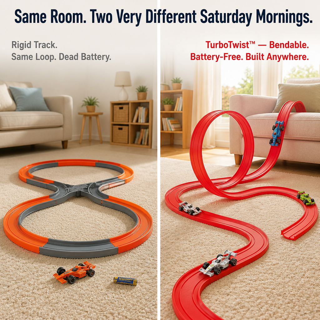 TurboTwist™ — Curve, Spin & Zoom Anywhere with No Batteries Needed