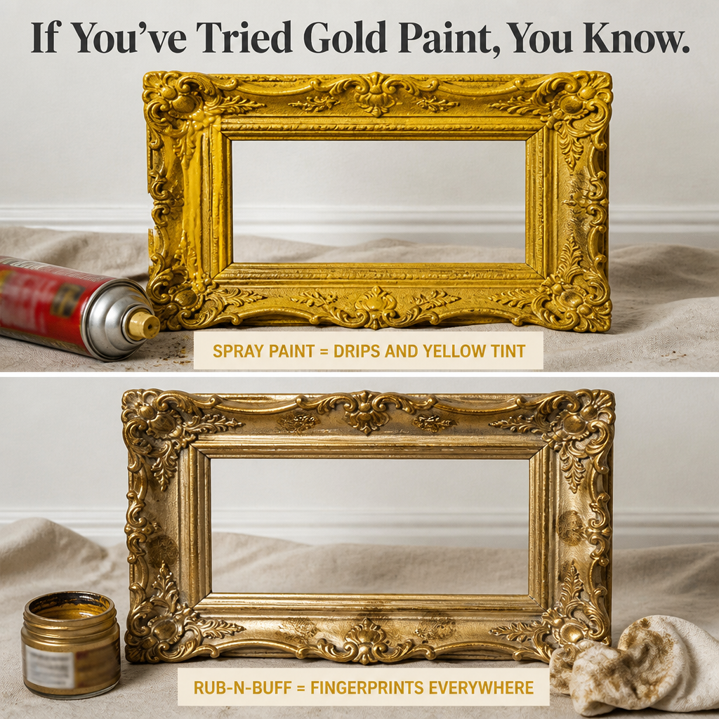 BrilliqueGlo™ — Paint On Gleaming Gold That Turns Thrift Finds Into Antiques
