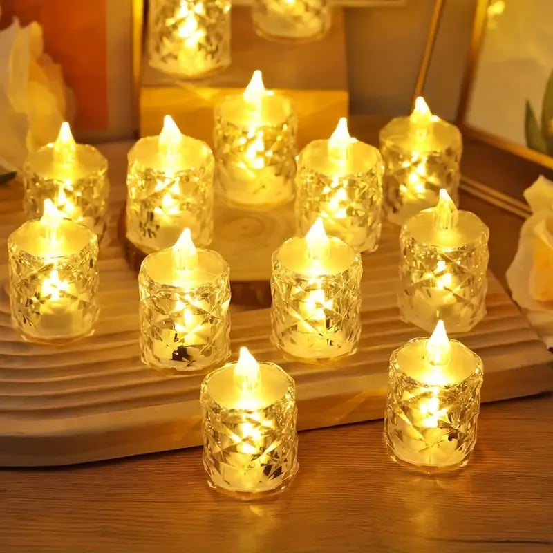 🔥 Crystal flameless candle glow 🎁