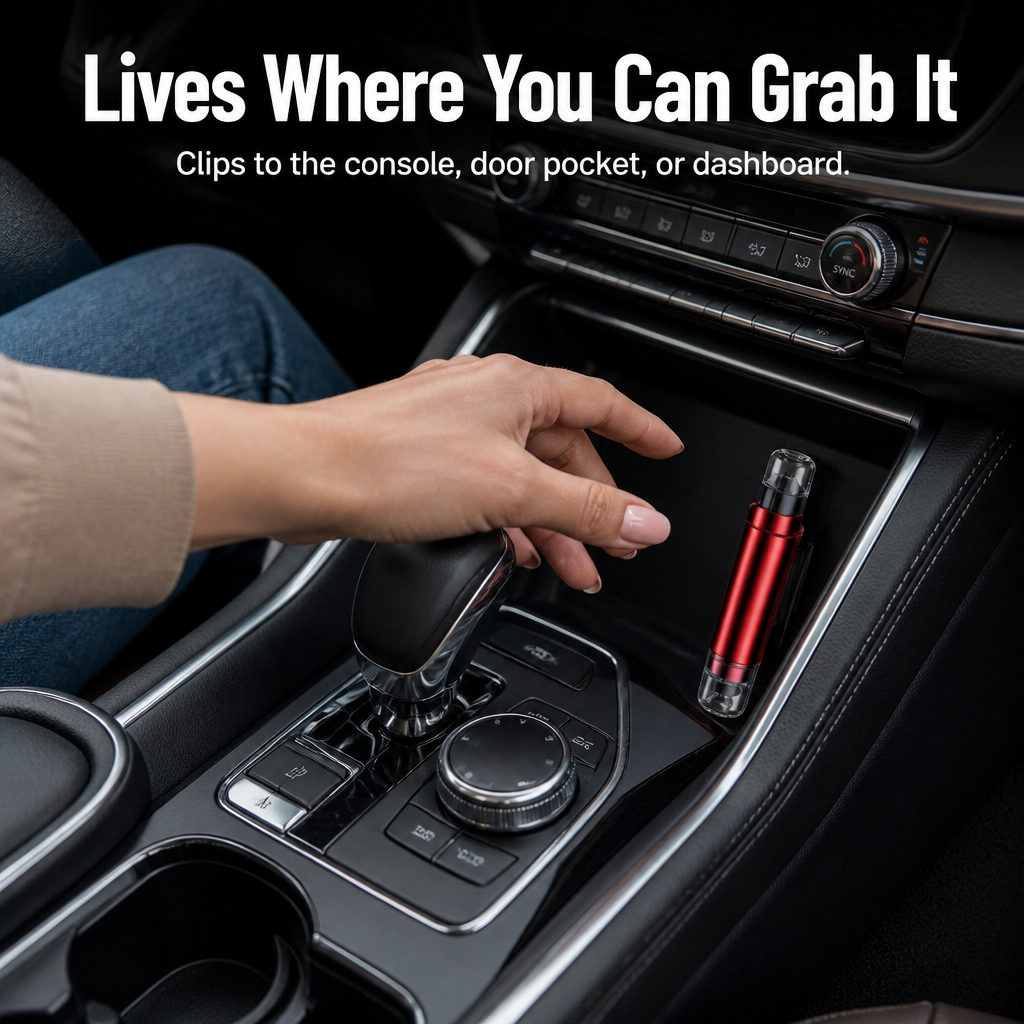 VeroGuard™ — One Press to Break Glass and Slice Through Your Seatbelt