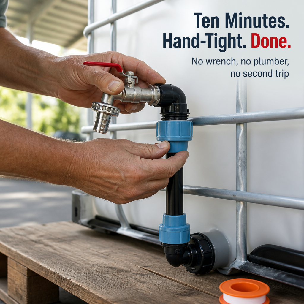 HydroMaster™ — Swap Your Cracked IBC Tap and Stop the Leaks Permanently