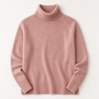 ArcticSilk™ – Comfortable Loose-Fit Turtleneck Pullover with Ribbed Edging