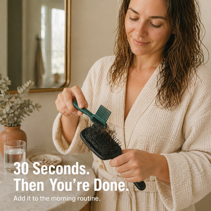 BrushVibe™ — Detangle Hair and Deep-Clean Every Brush with Ease