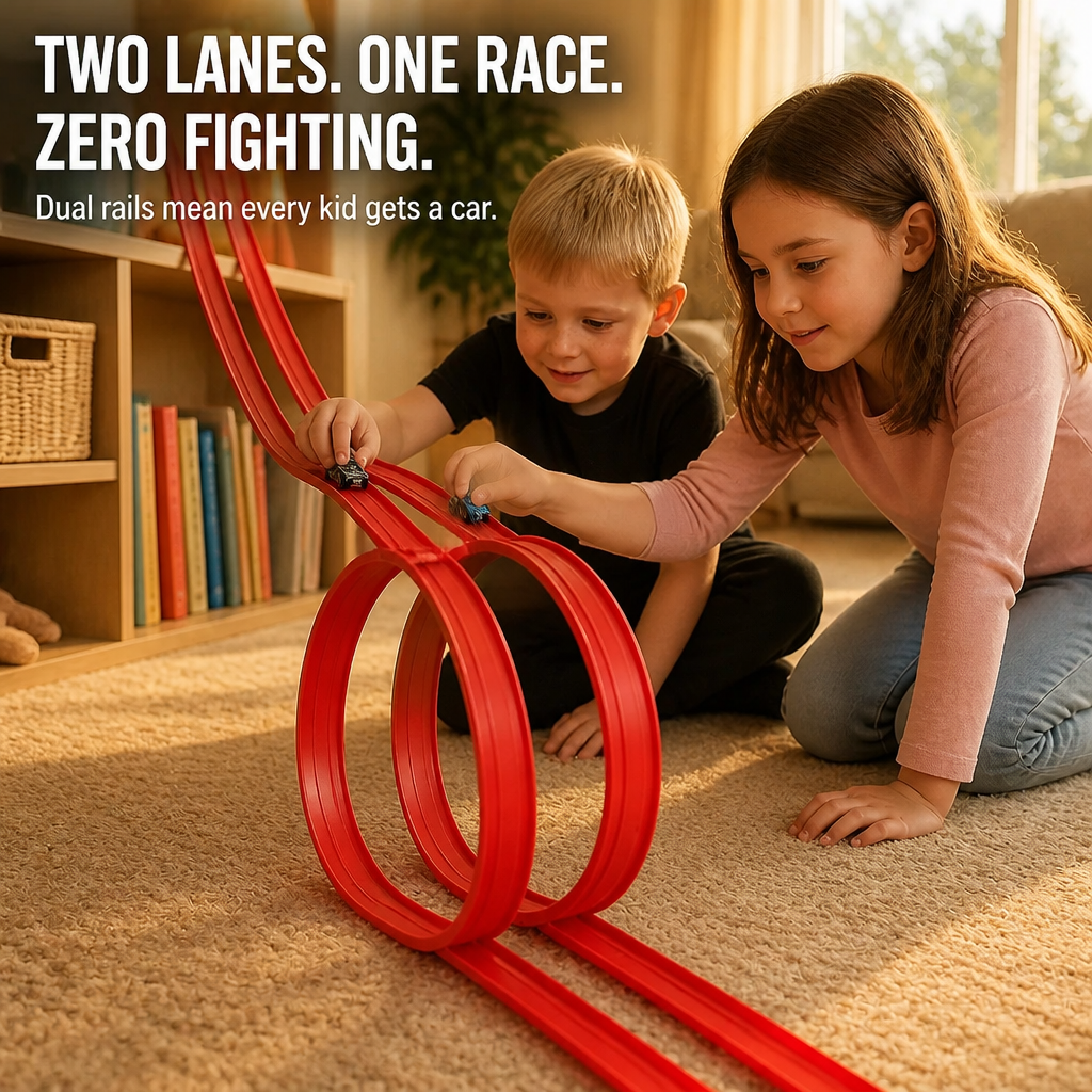 TurboTrail™ — Ignite His Racing Imagination with Endless, Gravity-Defying Tracks