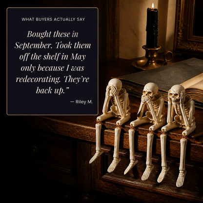 ChuckLuxe™ — Deck Your Shelf with the Dangling-Leg Skeleton Trio Everyone Talks About | Set of 3
