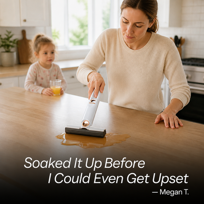 SwiftSwipe™ — Clean Spills and Twist Dry Using Just One Hand