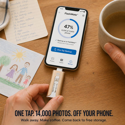 FlashMate™ — Quit Erasing Photos to Free Up Space for More