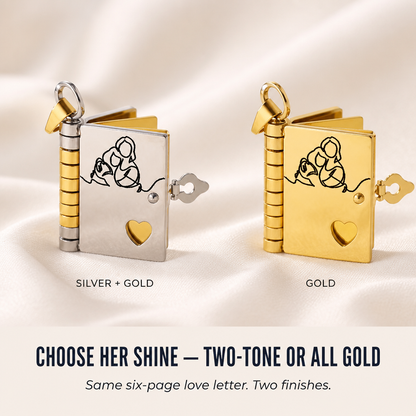 AmoriteBond™ — Unlock a Six-Page Book Pendant Personalized for Your Grandchild