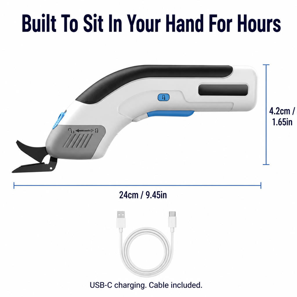 LuminaShear™ — Slice Through Fabric, Leather & Cardboard Without Hand Strain