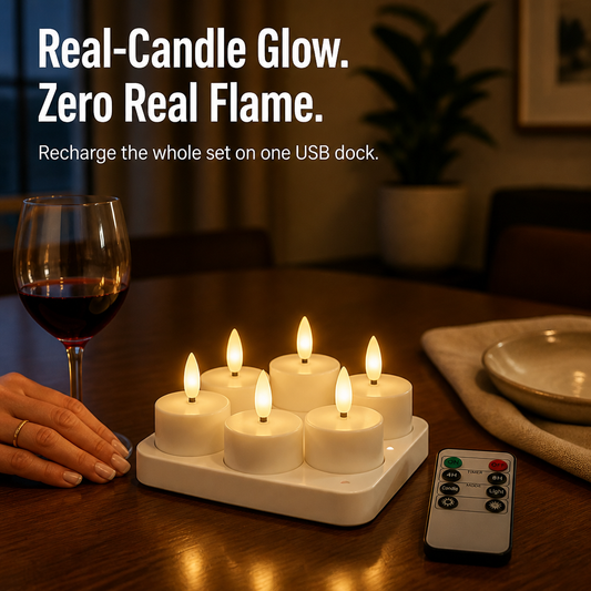 FlareMist™ — Instantly Recharge Twelve Authentic Flames with a Single Plug-In