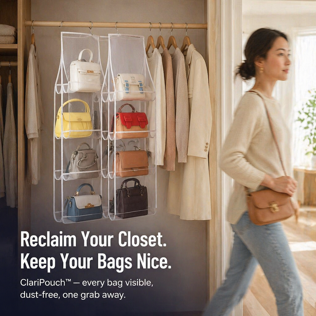 ClariPouch™ — Spot Every Handbag Instantly and Restore Clutter-Free Peace