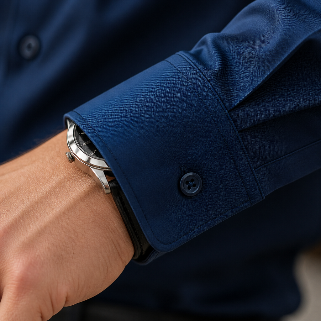 Vantori™ – Wrinkle-Free Slim-Fit Dress Shirt with 4-Way Stretch
