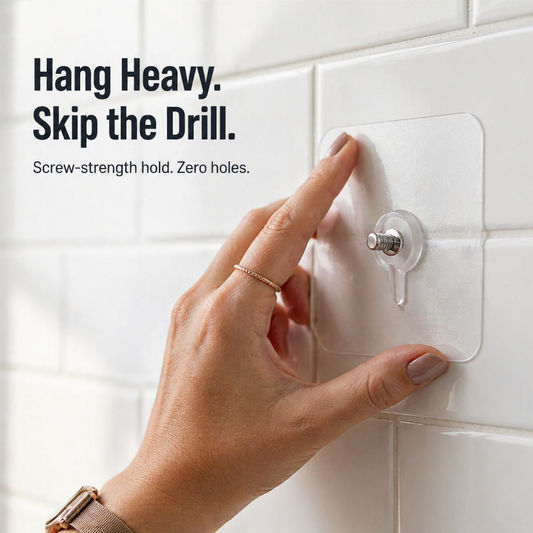 GripLuxe™ ClearHooks — Hang Heavy Instantly, Damage-Free, and Vanish Into Your Walls