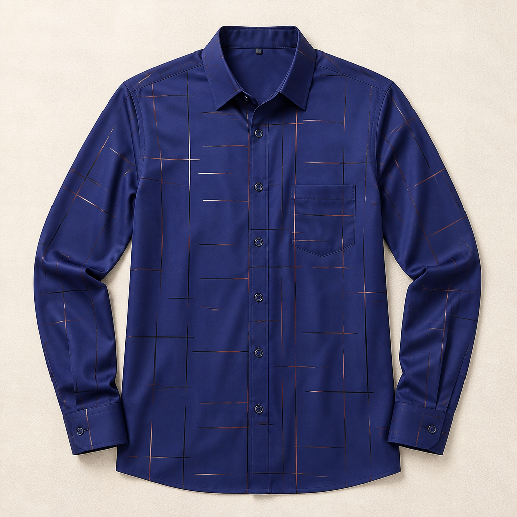 Ultra-LightPower™ – Breathable Stretch, Wrinkle-Resistant Line-Print Dress Shirt