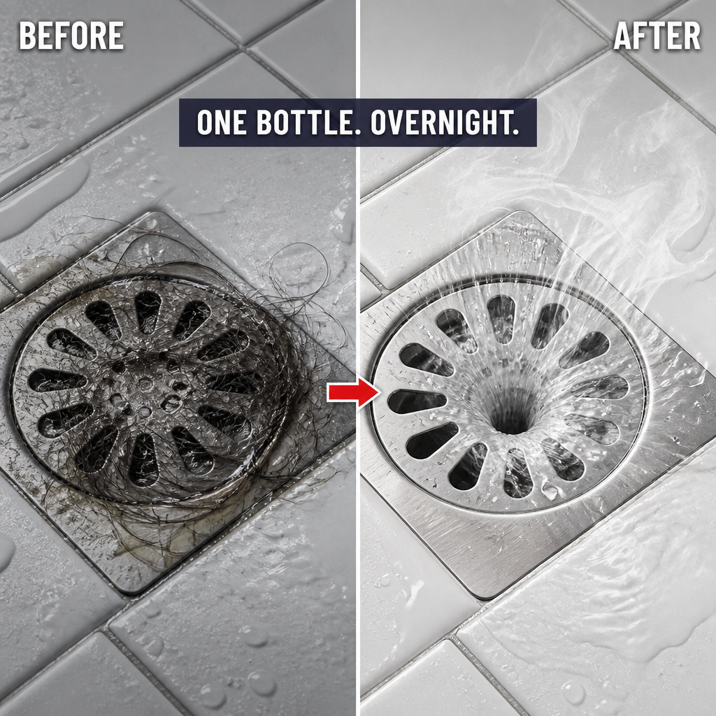 FlowForce™ — Break Down Hair Blockages Overnight Without Plunging or Dialing a Plumber
