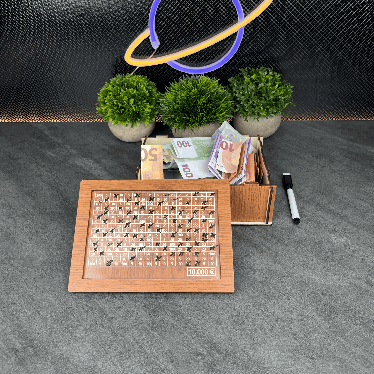 Perlo — Wooden Savings Box with Secure Lid and Progress Tracker