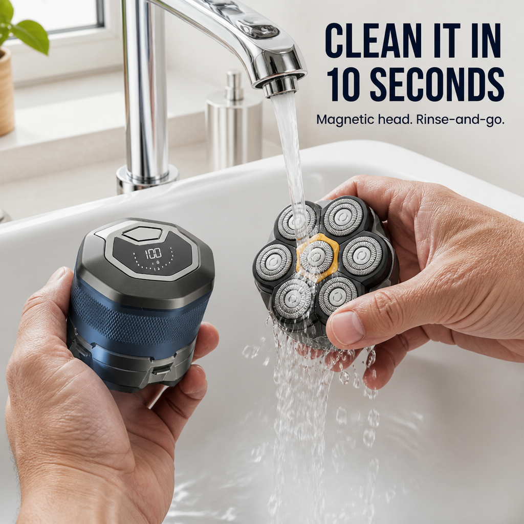 ApexGlide™ — Achieve a Whole Head Smooth Shave in Less Than 3 Minutes