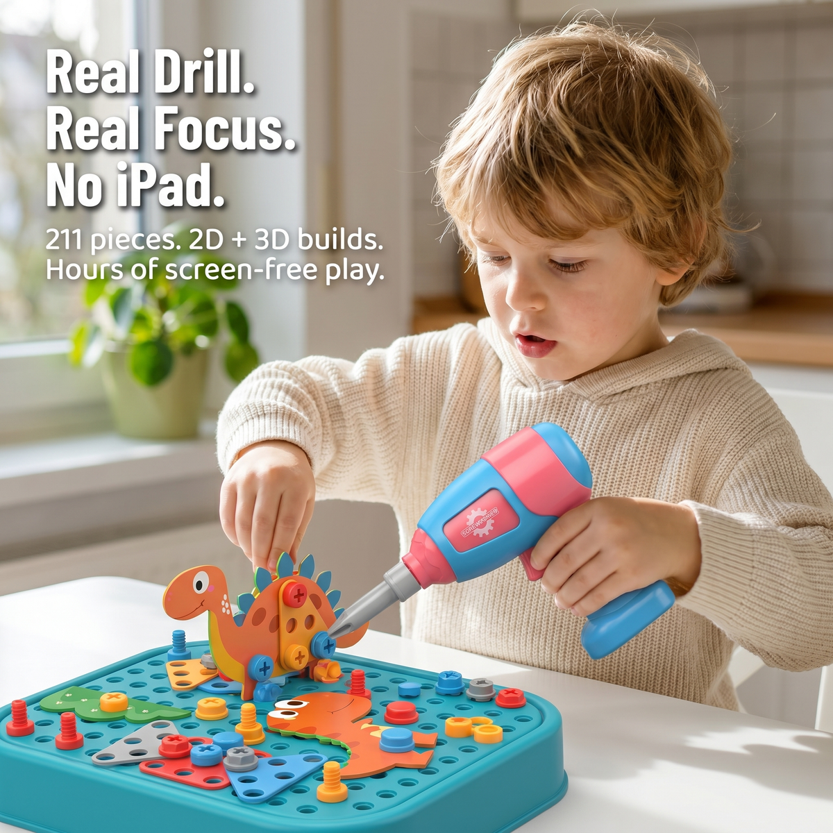 Brillikids™ — Create Dinosaur Worlds Using 211 Pieces and a Genuine Working Drill
